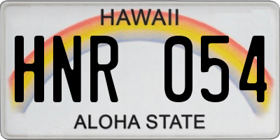 HI license plate HNR054