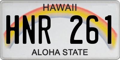 HI license plate HNR261