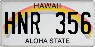 HI license plate HNR356
