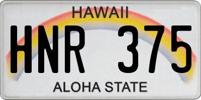 HI license plate HNR375