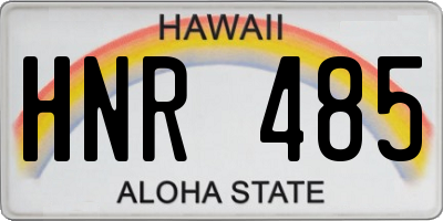 HI license plate HNR485