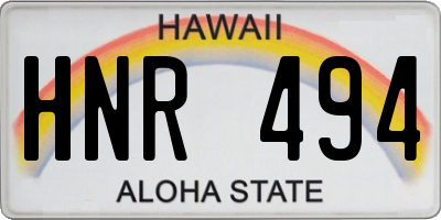 HI license plate HNR494