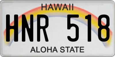 HI license plate HNR518