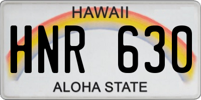 HI license plate HNR630