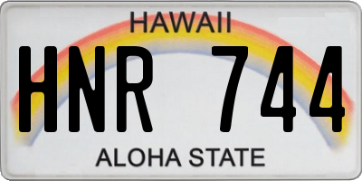 HI license plate HNR744