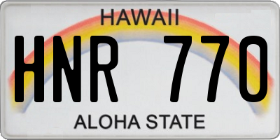 HI license plate HNR770
