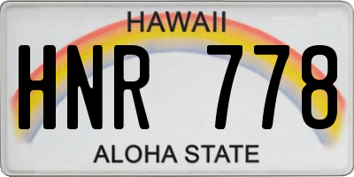 HI license plate HNR778