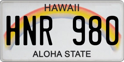 HI license plate HNR980