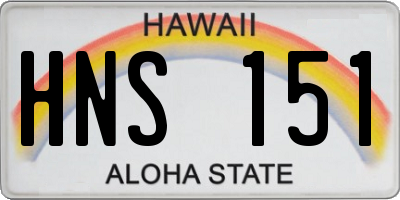 HI license plate HNS151