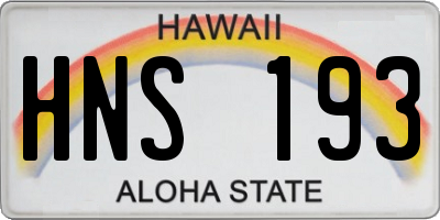 HI license plate HNS193