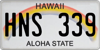 HI license plate HNS339