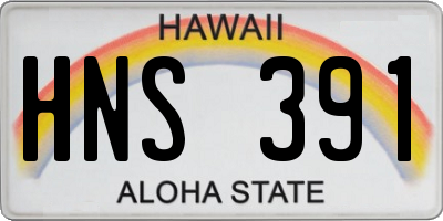 HI license plate HNS391