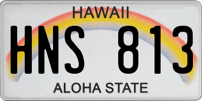 HI license plate HNS813