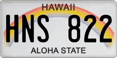 HI license plate HNS822