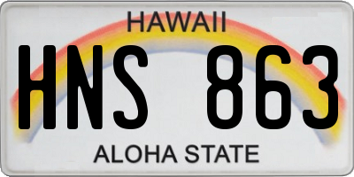 HI license plate HNS863