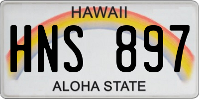 HI license plate HNS897