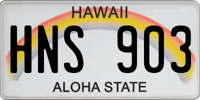 HI license plate HNS903