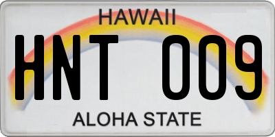 HI license plate HNT009