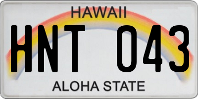 HI license plate HNT043