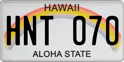 HI license plate HNT070