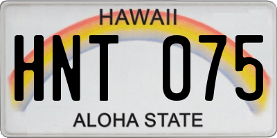 HI license plate HNT075
