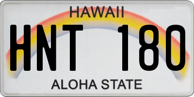 HI license plate HNT180