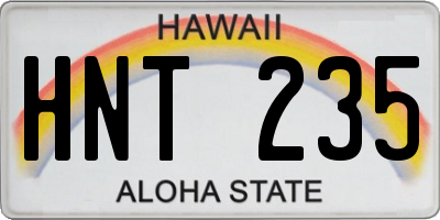 HI license plate HNT235