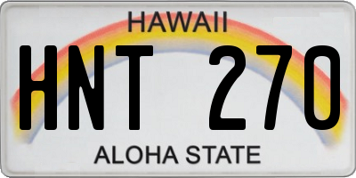 HI license plate HNT270