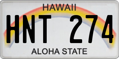 HI license plate HNT274