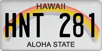 HI license plate HNT281