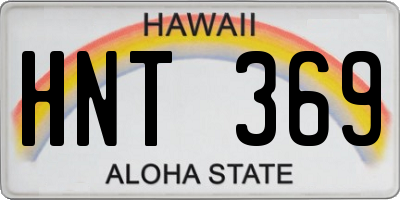 HI license plate HNT369