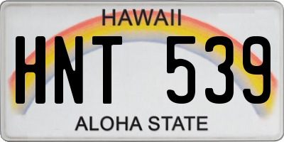 HI license plate HNT539