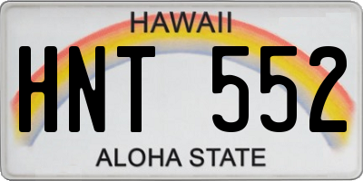 HI license plate HNT552