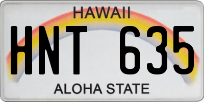 HI license plate HNT635
