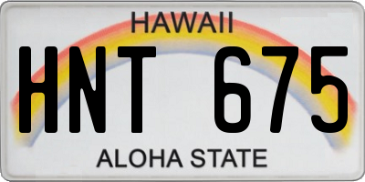 HI license plate HNT675