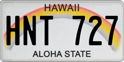 HI license plate HNT727