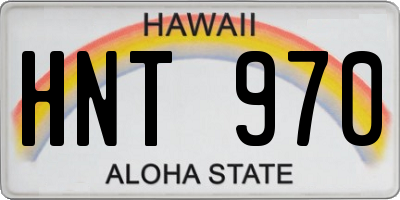 HI license plate HNT970