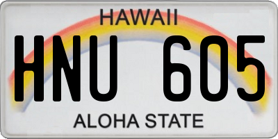 HI license plate HNU605