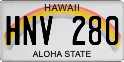 HI license plate HNV280