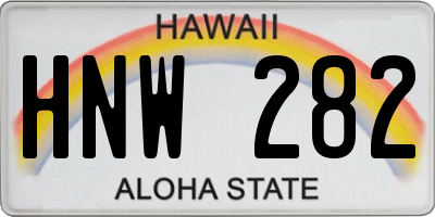 HI license plate HNW282