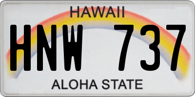 HI license plate HNW737