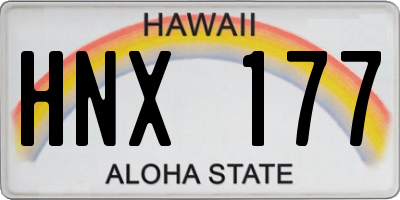 HI license plate HNX177