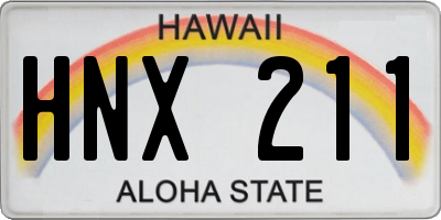 HI license plate HNX211