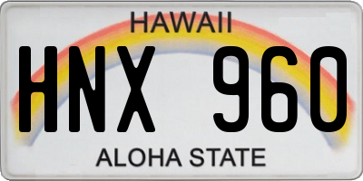 HI license plate HNX960
