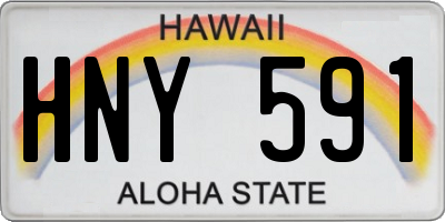 HI license plate HNY591