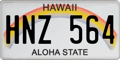 HI license plate HNZ564
