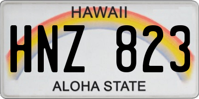 HI license plate HNZ823
