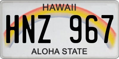 HI license plate HNZ967
