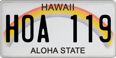 HI license plate HOA119