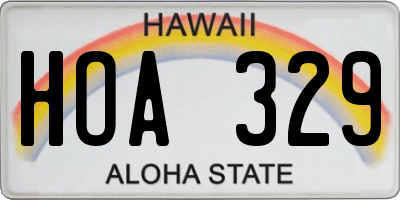 HI license plate HOA329